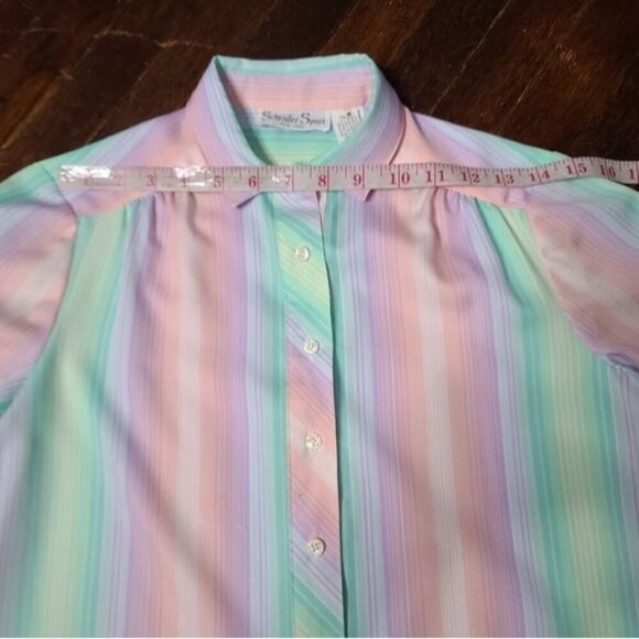 Vintage 60s Schrader Sport NY Pastel Striped Casual House Dress - Picture 7 of 13